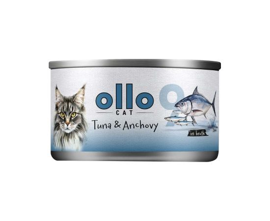 Ollo Tuna with Anchovy in Broth Nr 9 70g Консервы кошек