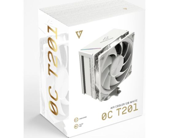 MODECOM Volcano 0C T201 Processor Air cooler 12 cm White Procesoru dzesēšana