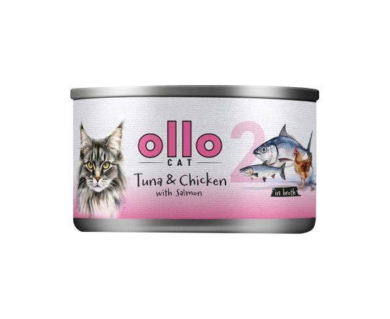 Ollo Tuna & Chicken with Salmon in Broth Nr 2 70g Консервы кошек