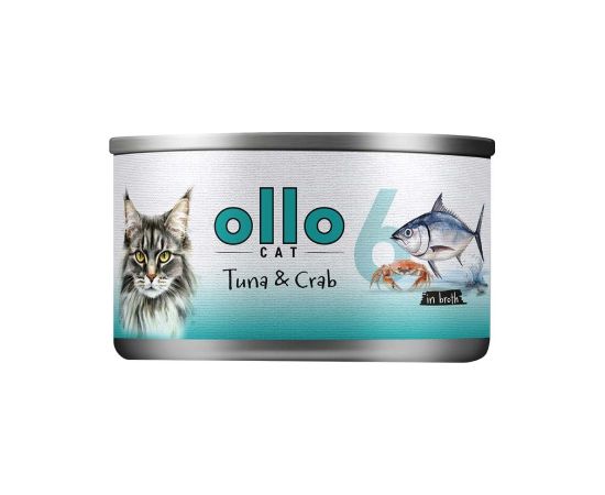 Ollo Tuna with Crab in Broth Nr 6 70g Консервы кошек