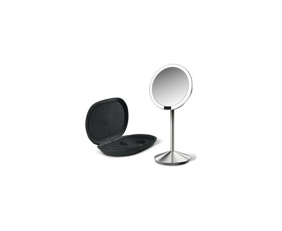 Simplehuman Sensor s LED osvětlením, 10x zvětšení - Cestovní dobíjecí kosmetické zrcátko Nerez ocel Dekoratīvā kosmētika