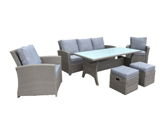 Besk Dārza komplekts, galds ar 5 atpūtas krēsliem Dārza mēbeļu komplekti