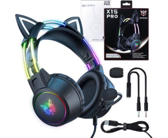 ONIKUMA X15 PRO Gaming headset Cat (Black) Austiņas