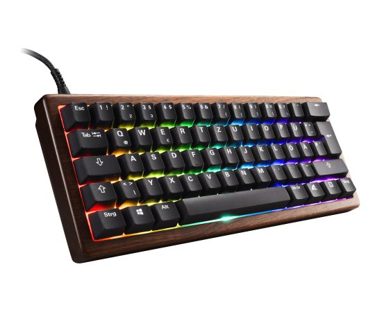 Sharkoon SKILLER SGK50 S4 Gen2 Wood PBT (wood/black, FR layout, Gateron G Pro 3.0 Yellow) Klaviatūras