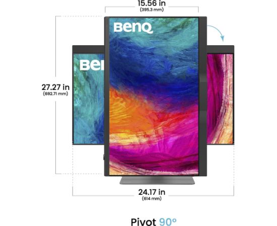 BenQ PD2770U (68.6 cm (27 inches), black, UltraHD/4K, IPS, HDMI, DP, USB-C, USB hub, KVM) Monitori