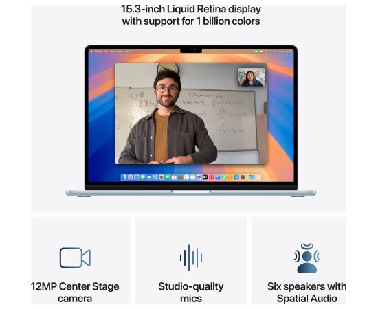 Apple MacBook Air (2025) 15” M4 10core CPU 10core GPU 16GB 256GB SSD - macOS Sequoia Sky Blue Eng + Rus Ноутбуки