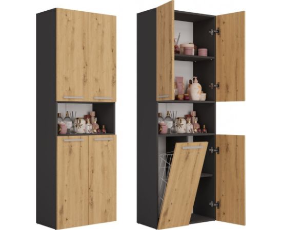 Top E Shop Topeshop NEL 1K DK ANT/ART KP bathroom storage cabinet Graphite, Oak Jaunumi -Dārzam