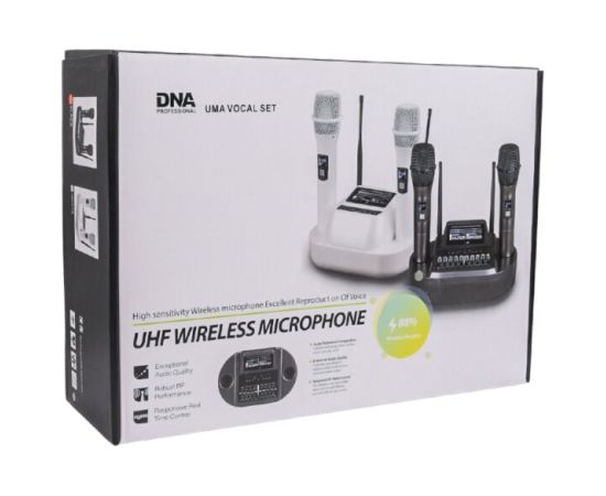 Dna Professional UMA VOCAL SET - Podwójny zestaw bezprzewodowy 2x mikrofon doręczny + odbiornik wraz ze stacją ładowania mikrofonów Mikrofoni