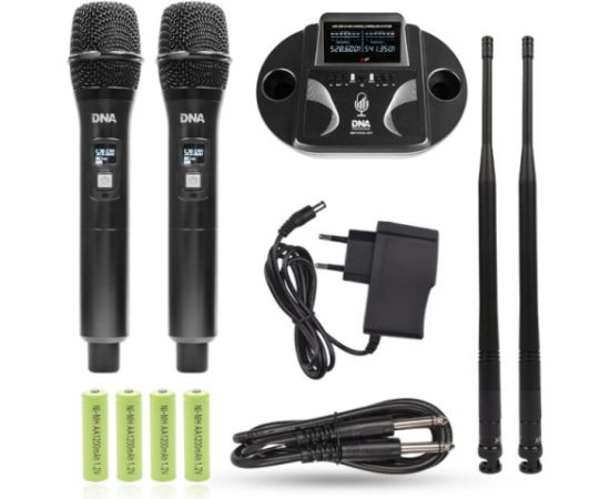 Dna Professional UMA VOCAL SET - Podwójny zestaw bezprzewodowy 2x mikrofon doręczny + odbiornik wraz ze stacją ładowania mikrofonów Mikrofoni