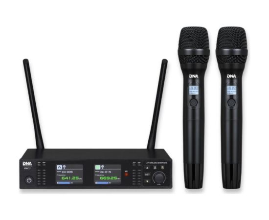 Dna Professional XMIC 2 - Podwójny zestaw bezprzewodowy 2x mikrofon doręczny + odbiornik, pasmo  UHF 518-542 MHz Mikrofoni