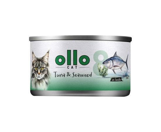 Ollo Tuna with Seaweed in Broth Nr 8 70g Консервы кошек