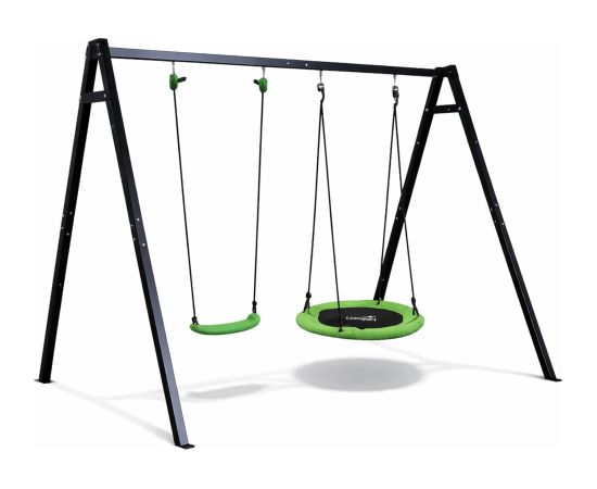 Lean Sport Garden Swing Stork's Nest Seat 2in1 Frame Black 260x173 cm Jaunumi, Bērnu preces