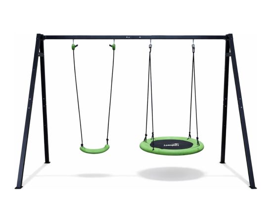 Lean Sport Garden Swing Stork's Nest Seat 2in1 Frame Black 260x173 cm Jaunumi, Bērnu preces