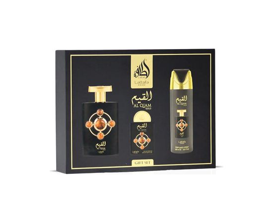Lattafa Al Qiam Gold Dárková sada EDP 100, deospray 200 ml a EDP 20 ml 100ml Dāvanu komplekti