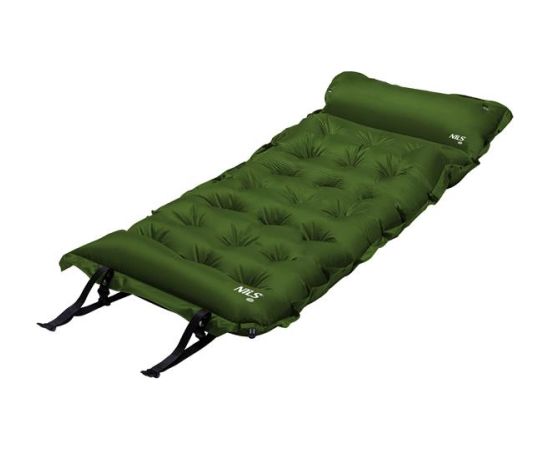 Pašpiepūšamais paklājiņš ar spilvenu NC4018  DARK GREEN SELF-INFLATING MAT NILS CAMP гамаки