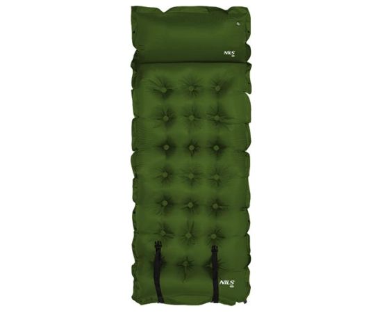 Pašpiepūšamais paklājiņš ar spilvenu NC4018  DARK GREEN SELF-INFLATING MAT NILS CAMP гамаки
