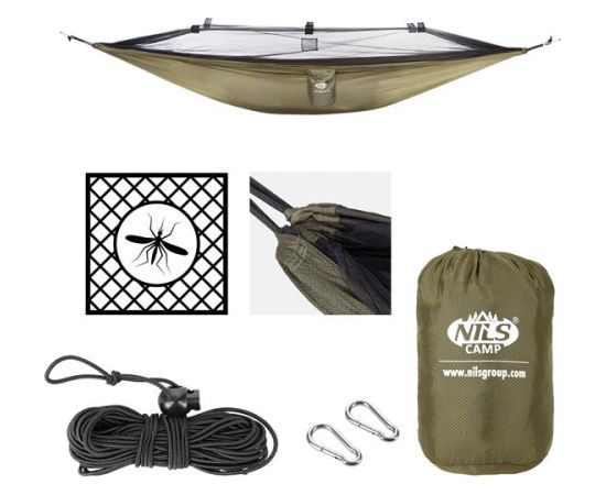 Šūpuļtīkls NC3116 GREEN MOSQUITO HAMMOCK NILS CAMP гамаки