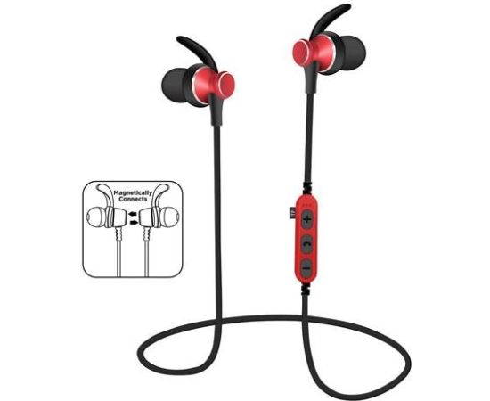 Platinet Premium Bluetooth Sport Headset & Handsfree Bezvadu Sporta Austiņas / MicroSD Karšu Lasītājs / A2DP / Sarkanas Austiņas