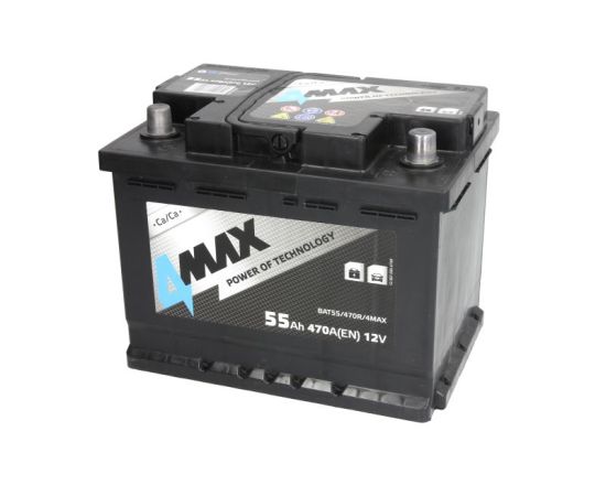Akumulators 4MAX 55Ah/470A (Labais+) 242x175x190 B13 Akumulatori