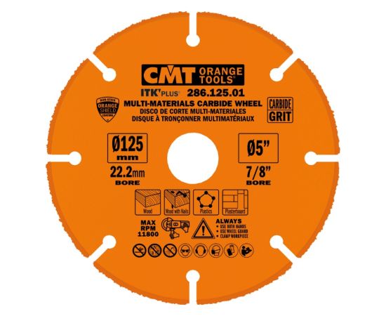Griešanas disks Cmt 286.125.01; 125x22,23 mm Zāģripas