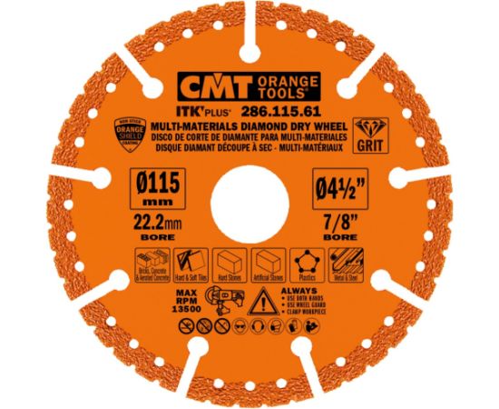 Dimanta griešanas disks Cmt 286.125.61; 125x22,23 mm Различные диски