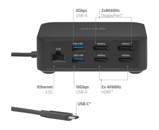 NB ACC DOCKING STATION 12IN1/USB-C 100W CSV-2542 CLUB3D Dokstacijas portatīvajiem datoriem