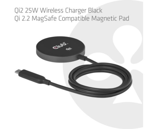 MOBILE CHARGER QI2 MAGSAFE/25W BLACK CAC-3027 CLUB3D Новинки смартфонов и телефонов