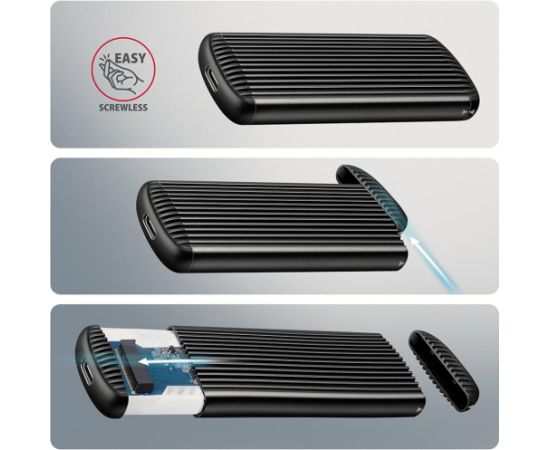 SSD ACC ENCLOSURE M.2 NVME/USB-C EEM2-SC AXAGON Komponenšu aksesuāri