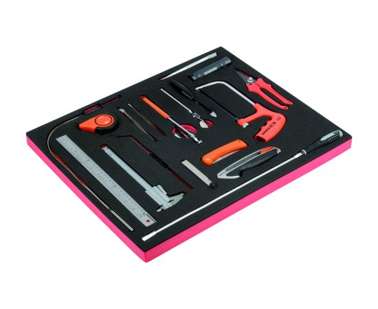 Bahco Tool set (knives, hacksaw, mirror, measuring tape, scriber, flex tools. etc) 18pcs in a foam Наборы инструментов