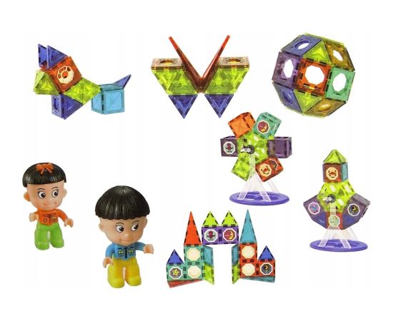 LeanToys Klocki Magnetyczne Budowle 3D Diabelski Młyn Karuzela 71 Elementów Konstruktori 