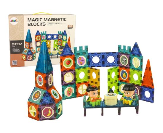 LeanToys Klocki Magnetyczne Budowle 3D Zamek Diabelski Młyn 98 Elementów Konstruktori 