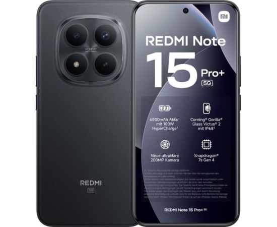 Xiaomi Redmi Note 15 Pro+ 5G Black Jaunumi - Viedierices