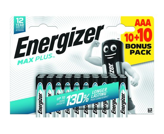 Energizer Max Plus LR03 BL10+10 AAA Baterijas un akumulatori