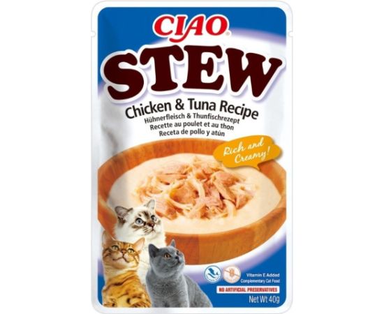 INABA Ciao Stew Chicken & Tuna - wet cat food - 40g Консервы кошек