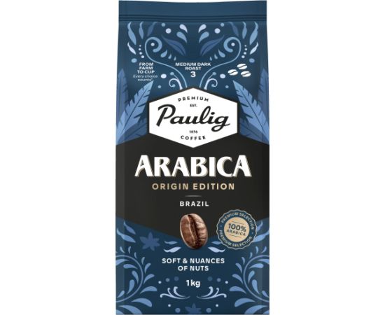 Kafijas pupiņas PAULIG Arabica Origin Edition Brazil 1kg Kafijas kapsulas, kafija
