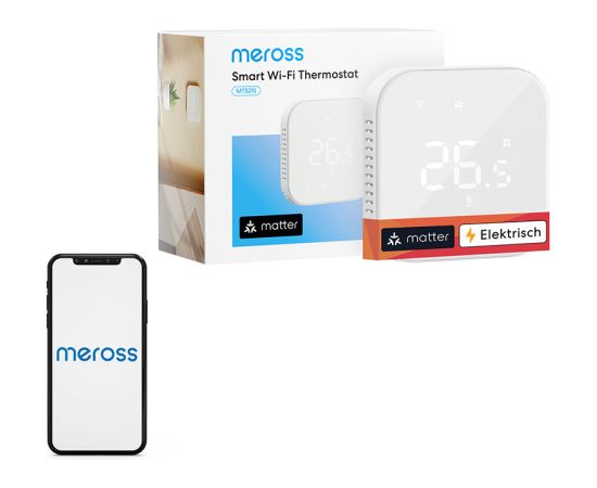Inteligentny termostat WiFi Meross MTS215MA(EU) (Matter) Silto grīdu sistēmas