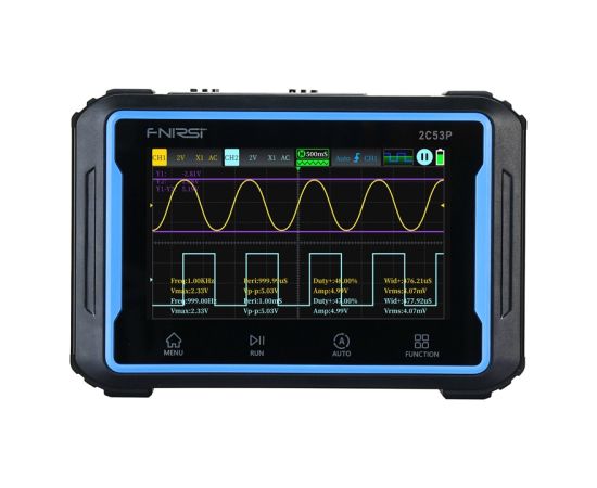 Portable 3-in-1 FNIRSI 2C53P 4.3" touchscreen oscilloscope Testeri un mērierīces