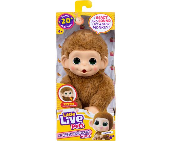 LITTLE LIVE PETS Interaktīvs plīša pērtiķēns Minis, 19 cm Mīkstās rotaļlietas