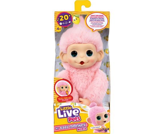 LITTLE LIVE PETS Interaktīvs plīša pērtiķēns Minis, 19 cm Mīkstās rotaļlietas