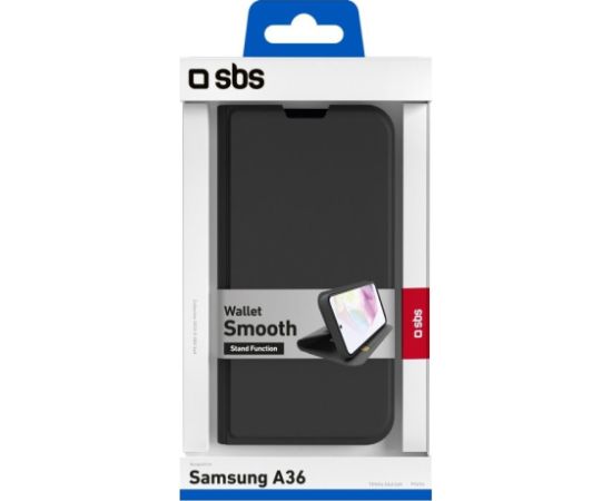 Samsung Galaxy A36/A56 Wallet Smooth Case By SBS Black Oriģinālie maciņi
