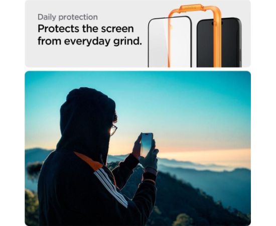 Spigen   Spigen ALM Glass FC Tempered Glass for iPhone 15 Pro - Black 2 pcs. Ekrānu aizsardzība