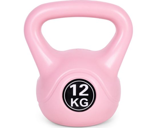 Kettlebell kettle 12kg vingrinājums hantele bumba fitnesa svars rozā ModernHome Svaru ripas un stieņi