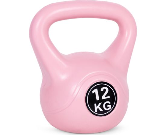 Kettlebell kettle 12kg vingrinājums hantele bumba fitnesa svars rozā ModernHome Svaru ripas un stieņi