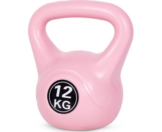 Kettlebell kettle 12kg vingrinājums hantele bumba fitnesa svars rozā ModernHome Svaru ripas un stieņi