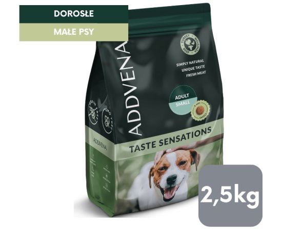 ADDVENA TASTE SENSATIONS dla dorosłych psów małych ras 2,5kg Suņu barība