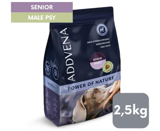 ADDVENA POWER OF NATURE dla starszych psów małych ras 2,5kg Suņu barība