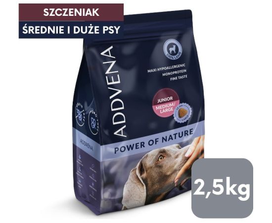 ADDVENA POWER OF NATURE Junior/Medium/Large  jagnięcina dla szczeniąt 2,5 kg Suņu barība
