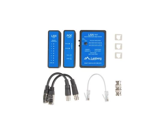Lanberg NT-0404 network cable tester PoE tester Black, Blue Testeri un mērierīces