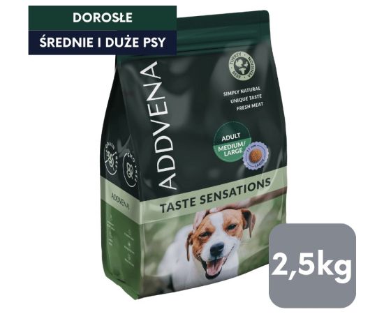 ADDVENA TASTE SENSATIONS dla dorosłych psów średnich i dużych ras 2,5kg Suņu barība