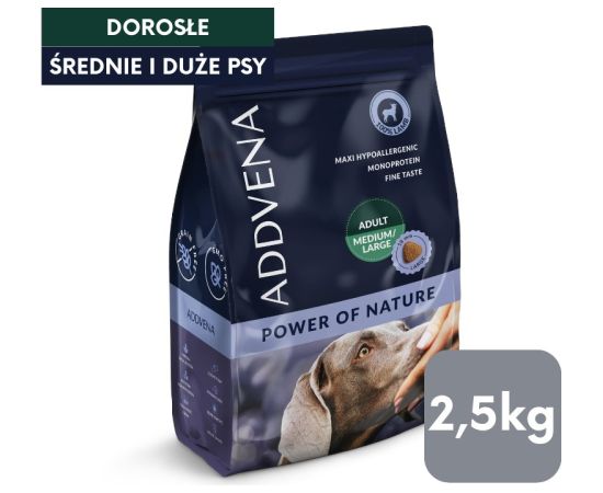 ADDVENA POWER OF NATURE dla dorosłych psów średnich i dużych ras 2,5kg Suņu barība